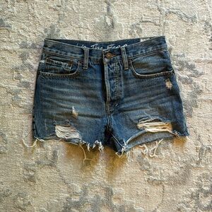 We The Free mid rise distressed jean short